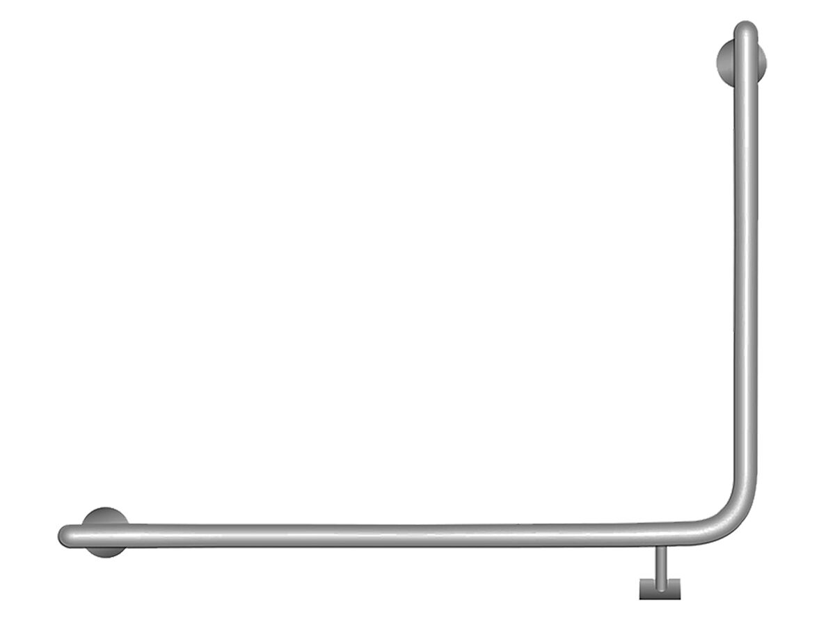 reece Raffaello Accessible Stainless Steel Grab Rail 90 Degree Left Hand 950mm x 700mm Bright
