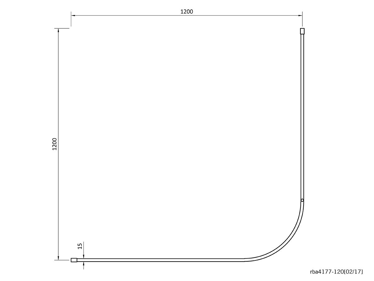 Reece RBA Aluminium Shower Rail 90 Degree 1.2 X 1.2m