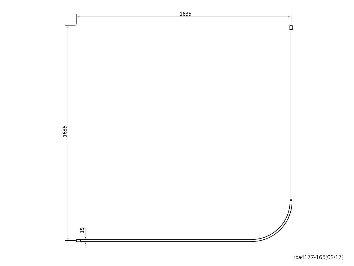 Reece RBA Aluminium Shower Track 90 Degree 1635 X 1635mm