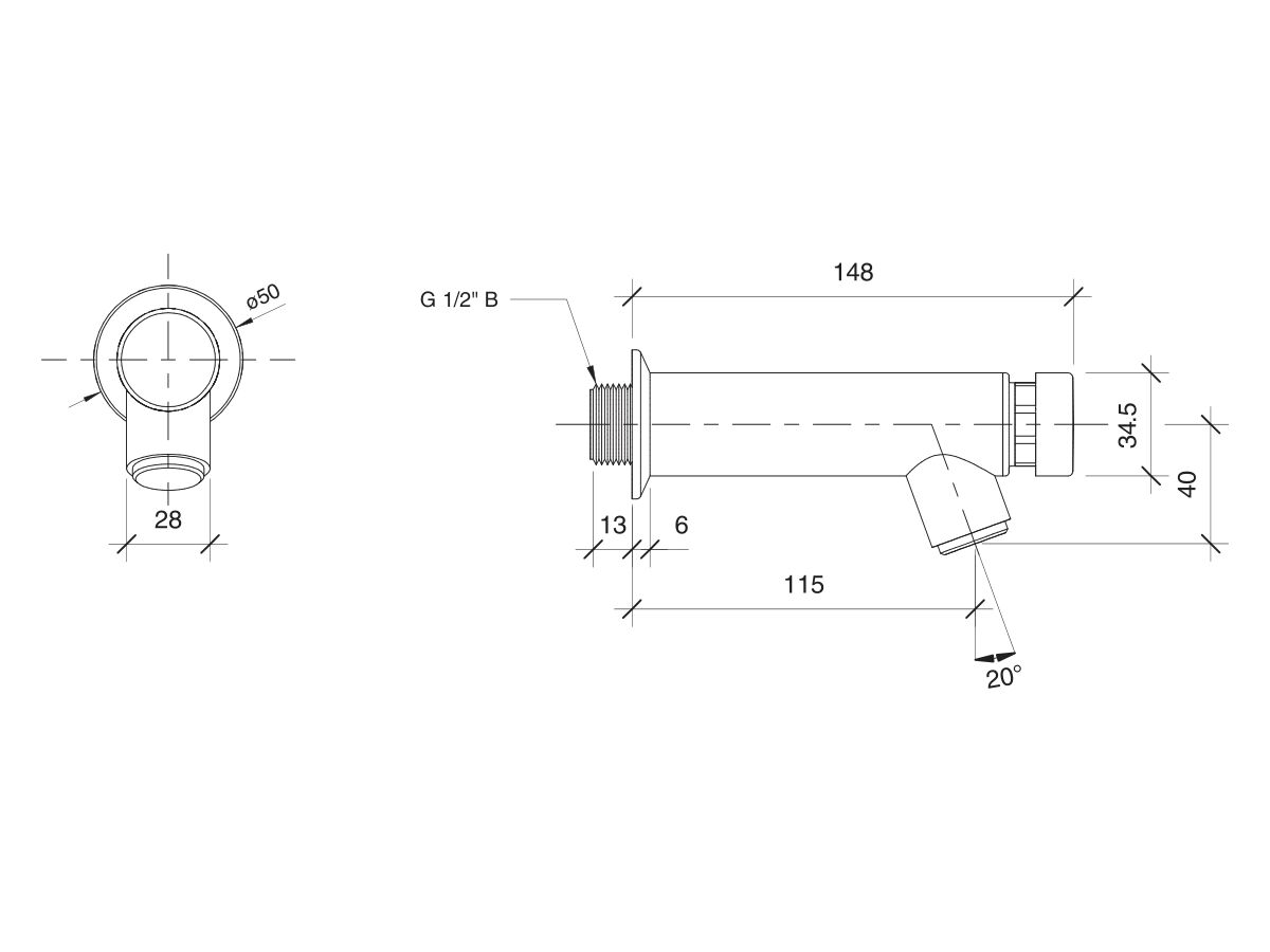 Reece RBA Rio Wall Mount Self Closing Tap Chrome (6 Star)