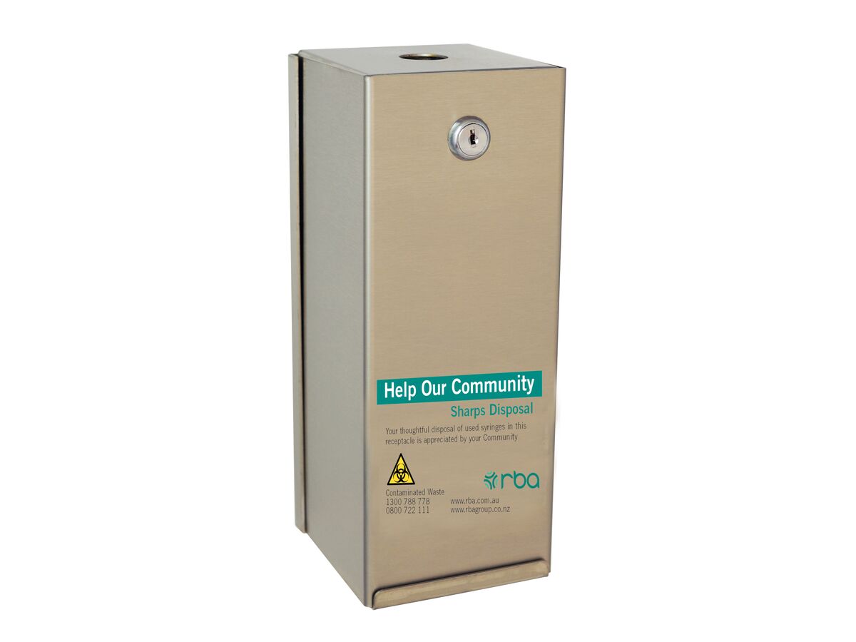 reece RBA Sharps Disposal Box SD001 Stainless Steel