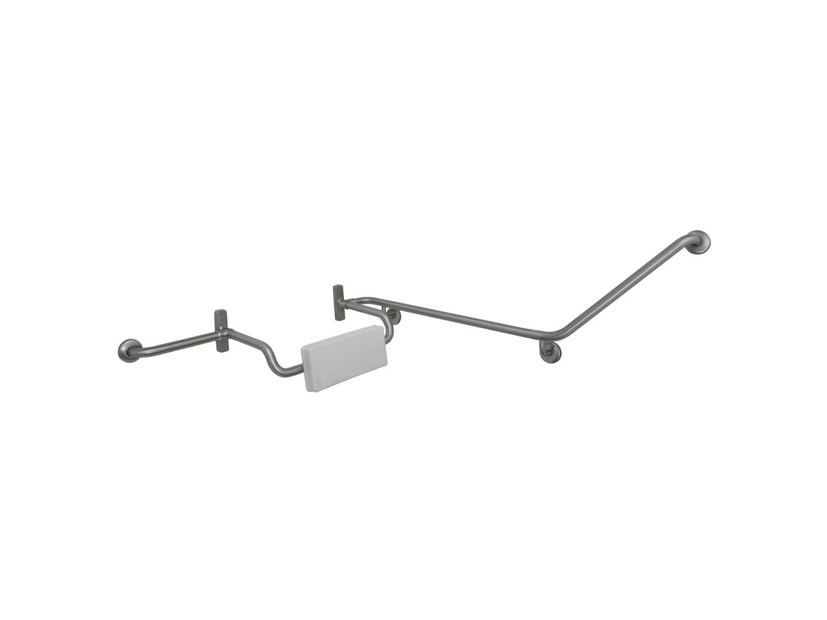 reece RBA Wall Grab Rail Left Hand with Poly Backrest 40 Degrees Stainless Steel