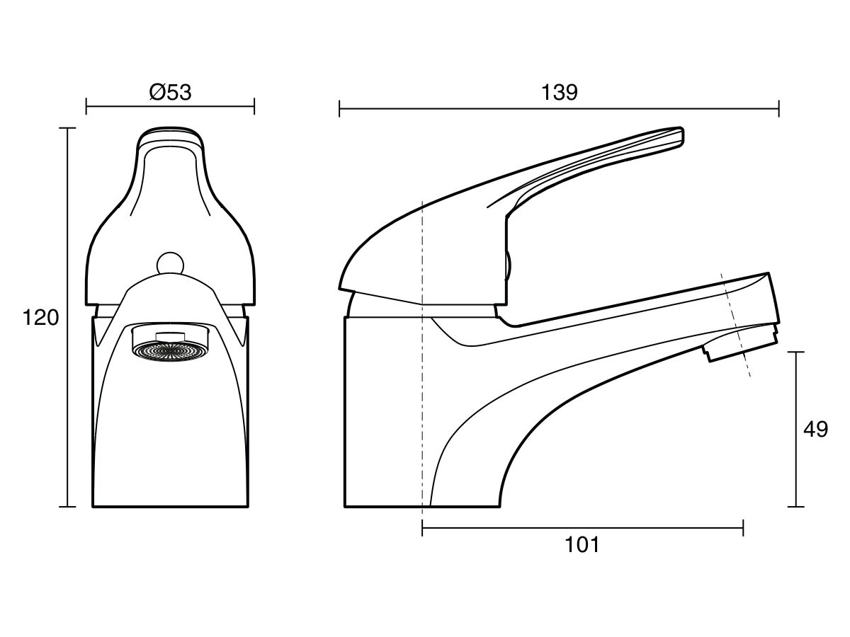 Reece Base MK2 Basin Mixer (6 Star) Lead Free
