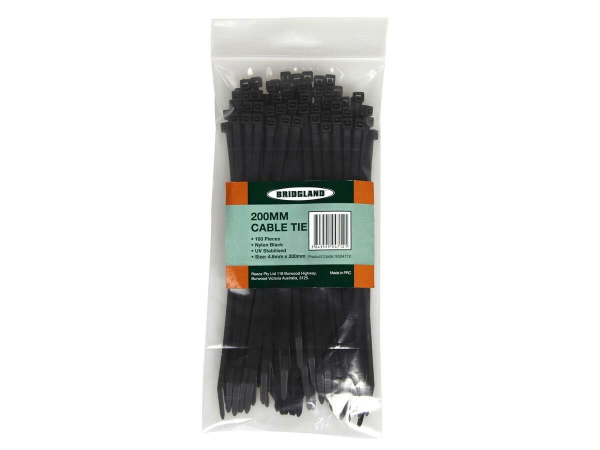 reece Bridgland Cable Ties 200mm x 4.8mm Black