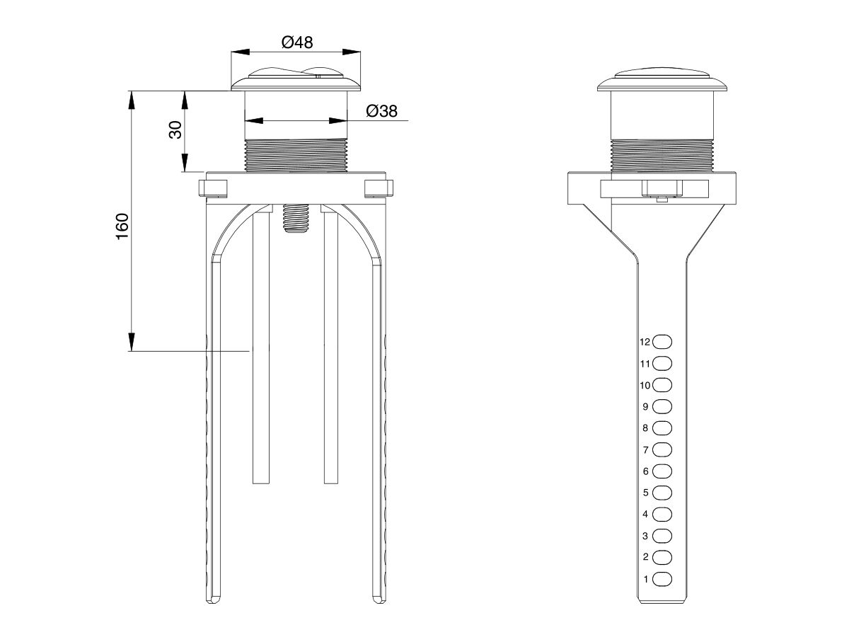 Reece Dura Dual Flush Button #5202 Chrome
