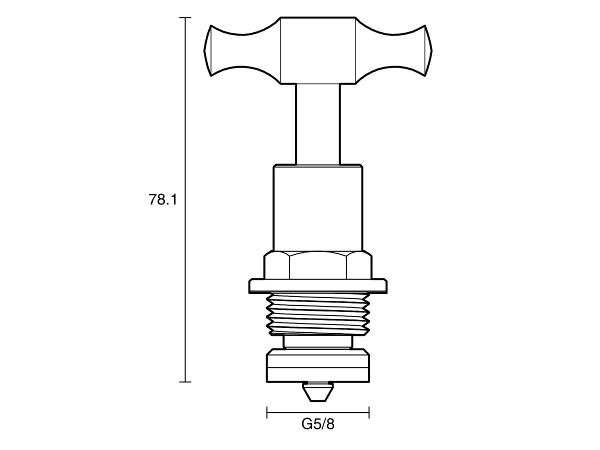 Reece Dura T-Head Top (O-Ring) 15mm Lead Free