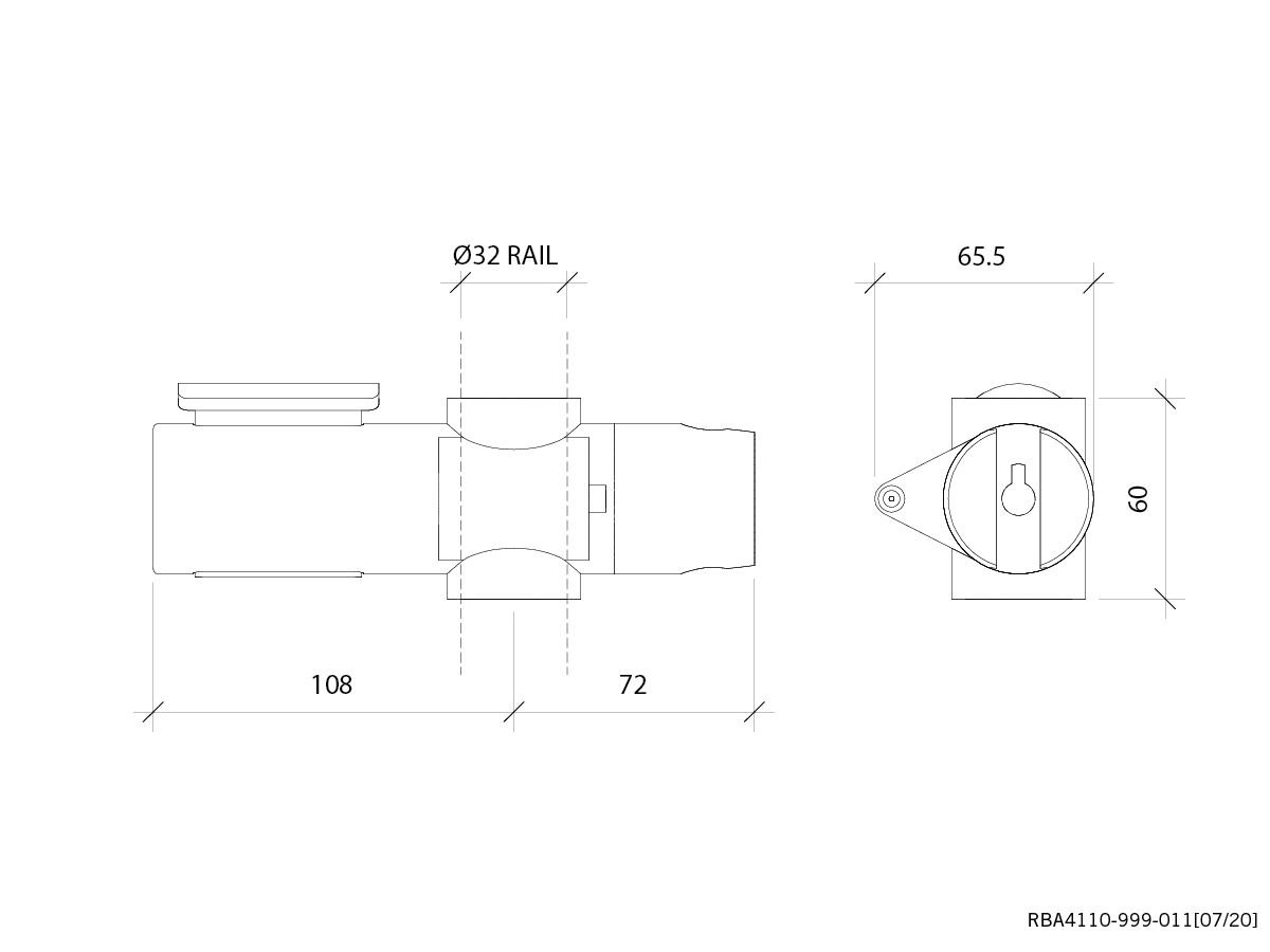 Reece Enda Slider To Suit 32mm Rail Chrome