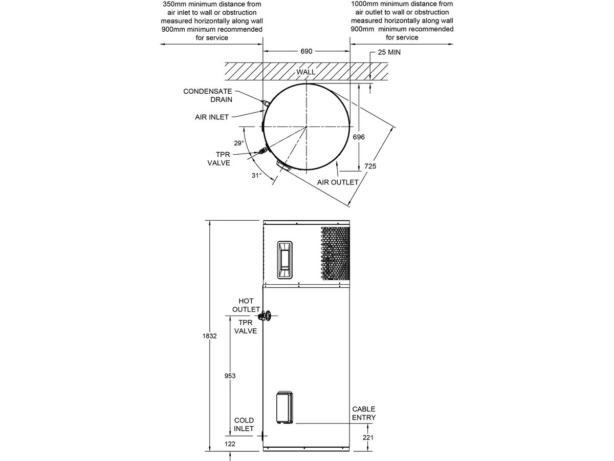 Reece Everhot 280L R290 Heat Pump