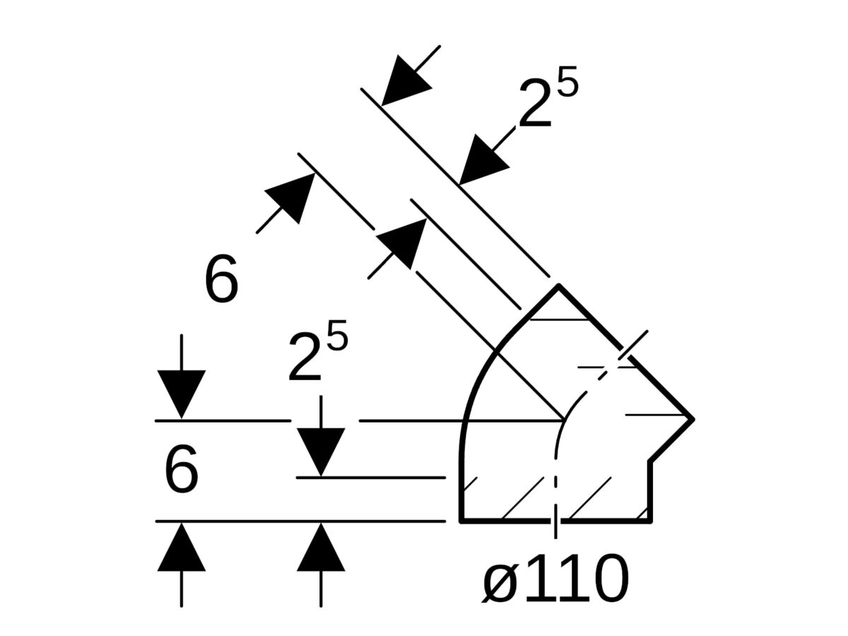 Reece Geberit Bend 110mm X 45 Degree