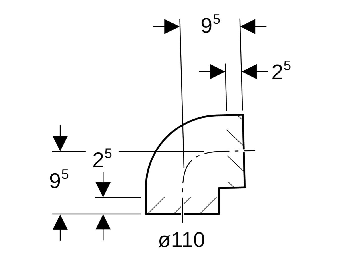 Reece Geberit Bend 110mm X 88.5 Degree