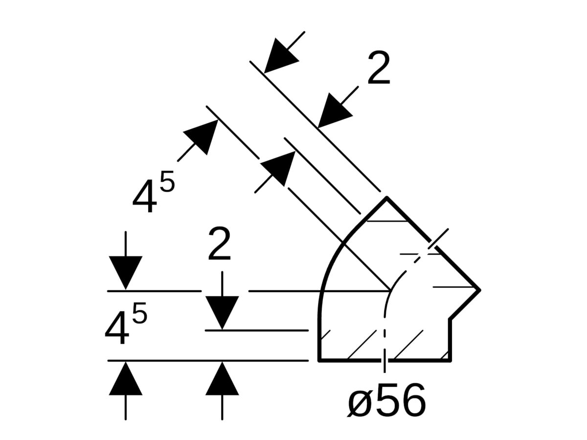 Reece Geberit Bend 56mm X 45 Degree