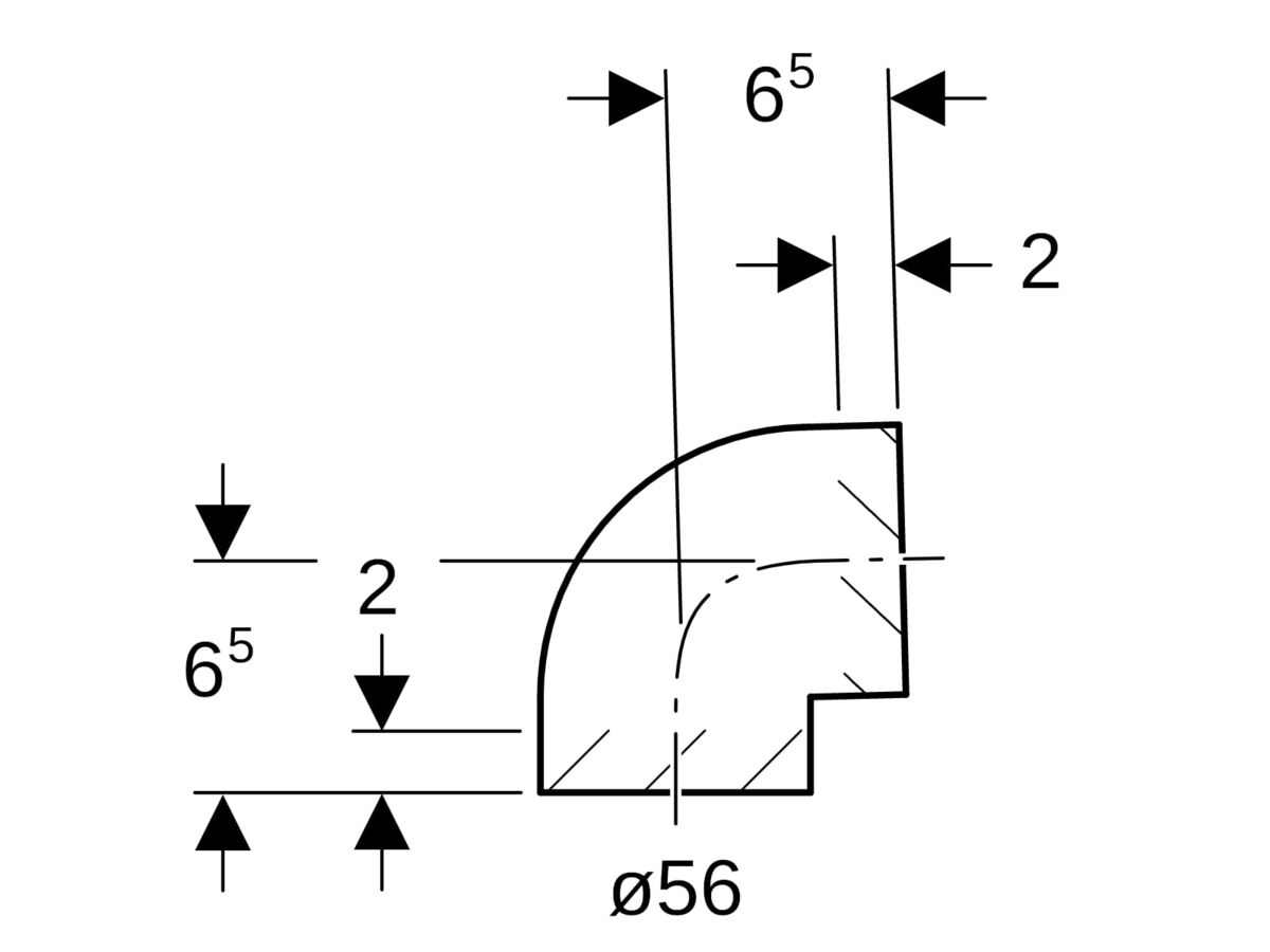 Reece Geberit Bend 56mm X 88.5 Degree