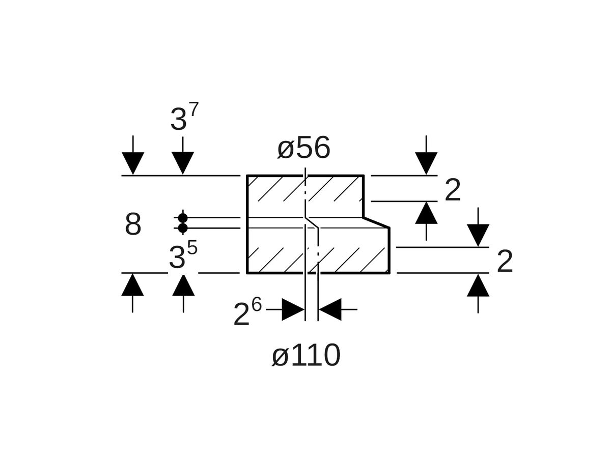 Reece Geberit Short Eccentric Reducer 110mm X 56mm