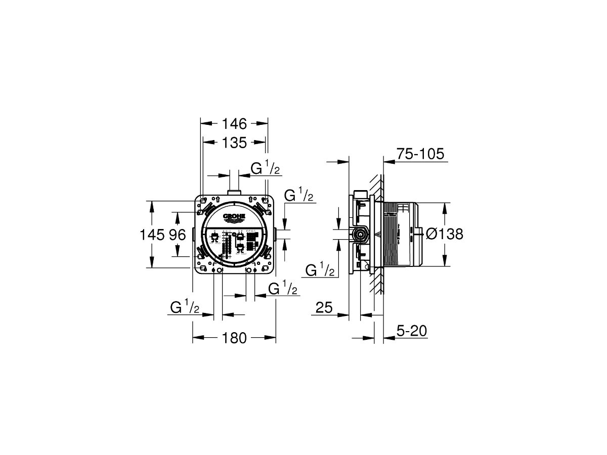 Reece GROHE SmartControl Thermostat Inwall Body