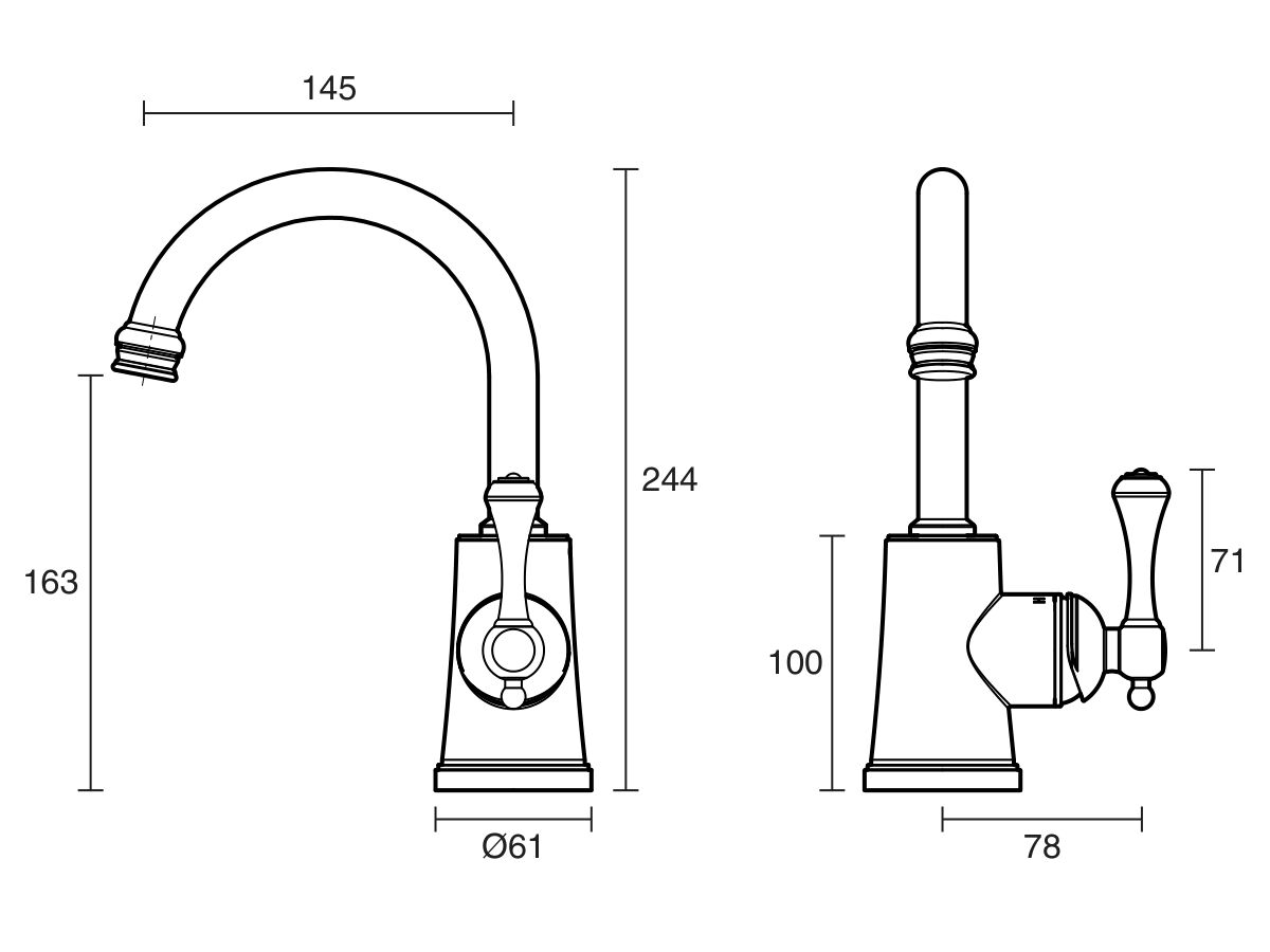 Reece Kado Era Basin Mixer Chrome (5 Star)