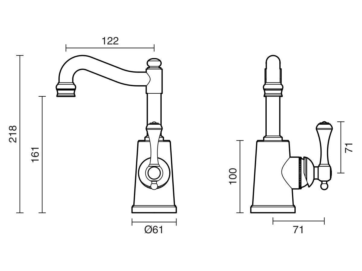 Reece Kado Era English Basin Mixer Chrome (5 Star)