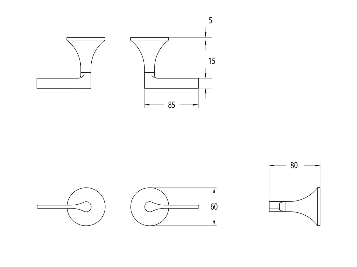 Reece Milli Oria Wall Top Assembly PVD Matte Black