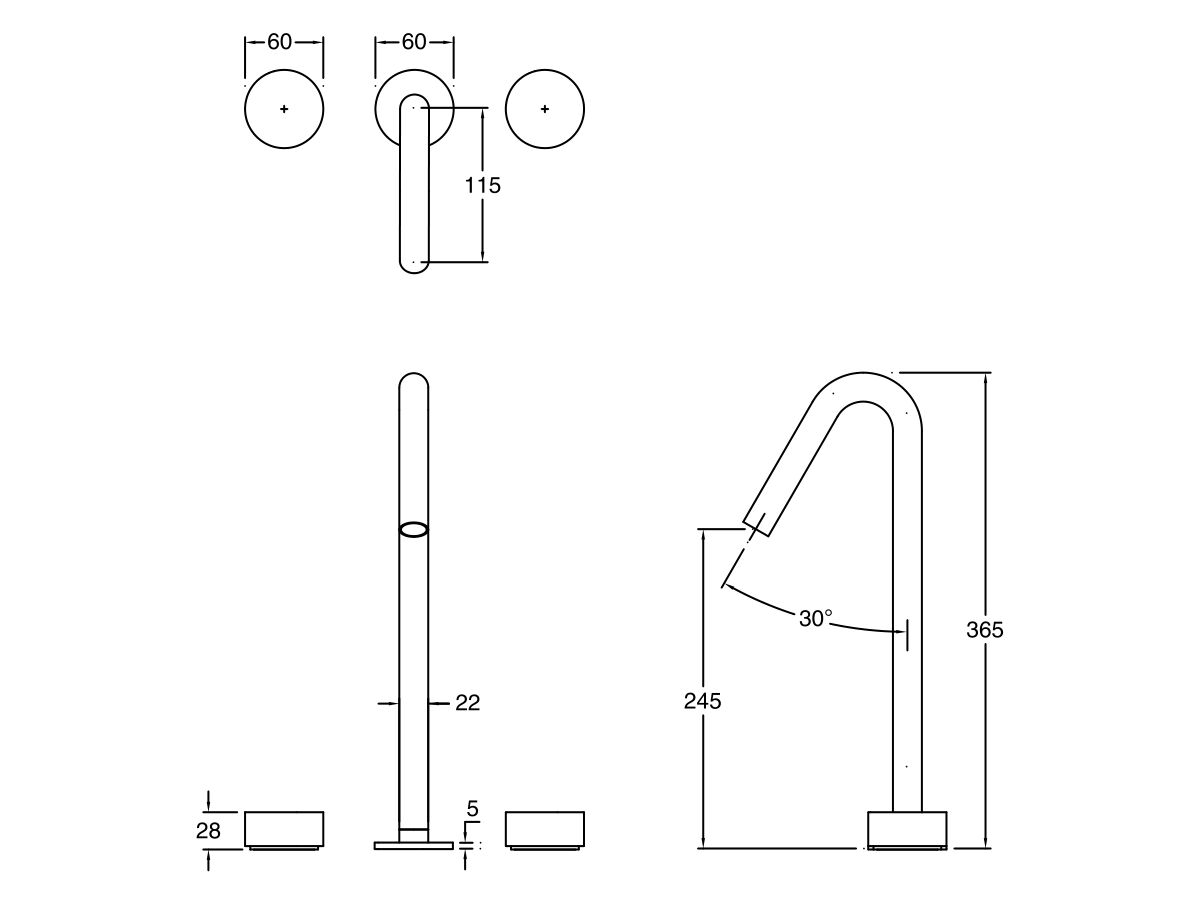 Reece Milli Pure Vessel Basin Set Chrome (5 Star)