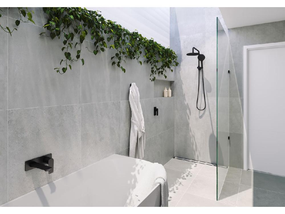 Reece Milli Trace Wall Bath Mixer Set Matte Black