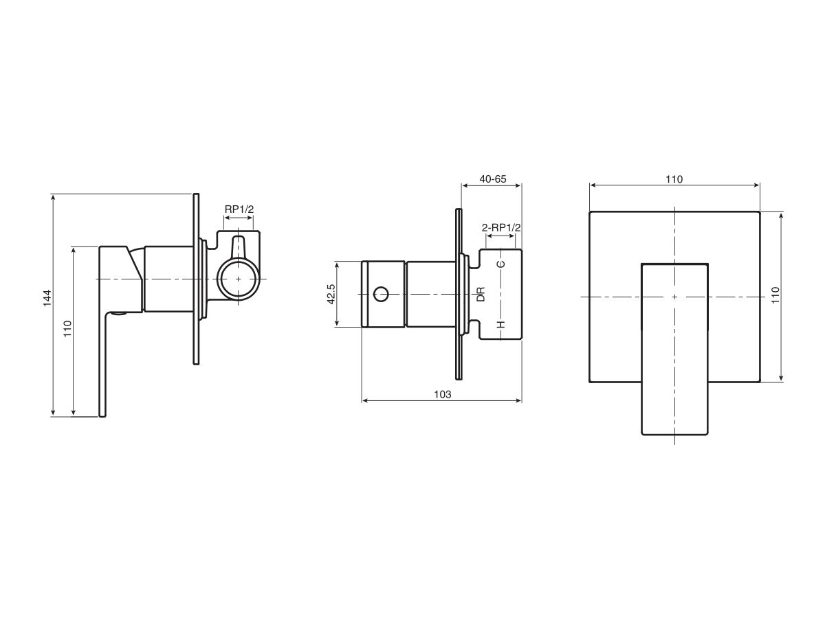 Reece Mizu Bloc MK2 Shower Mixer Tap Chrome