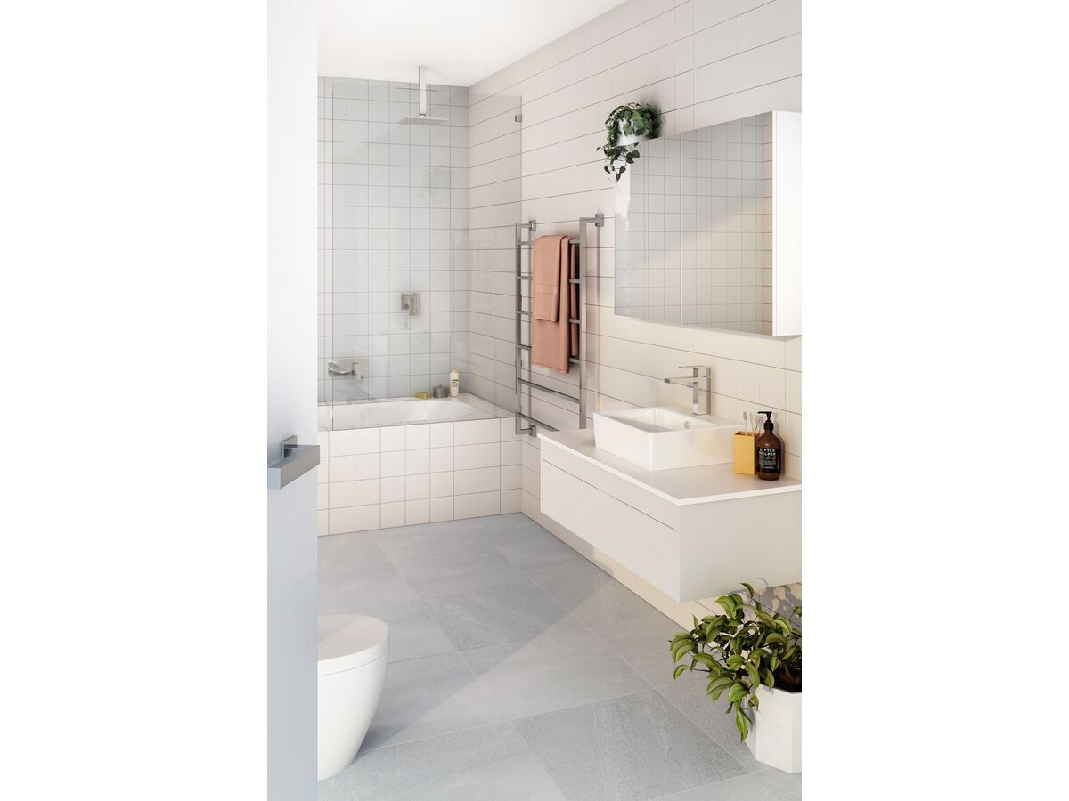 Reece Mizu Bloc MK2 Wall Bath Mixer Tap Set Chrome