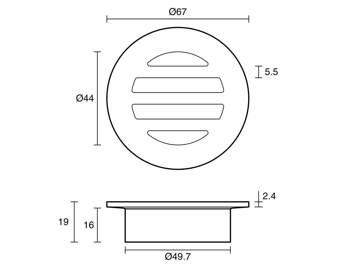 Reece Mizu Drift Drop In Grate Round 50mm Chrome