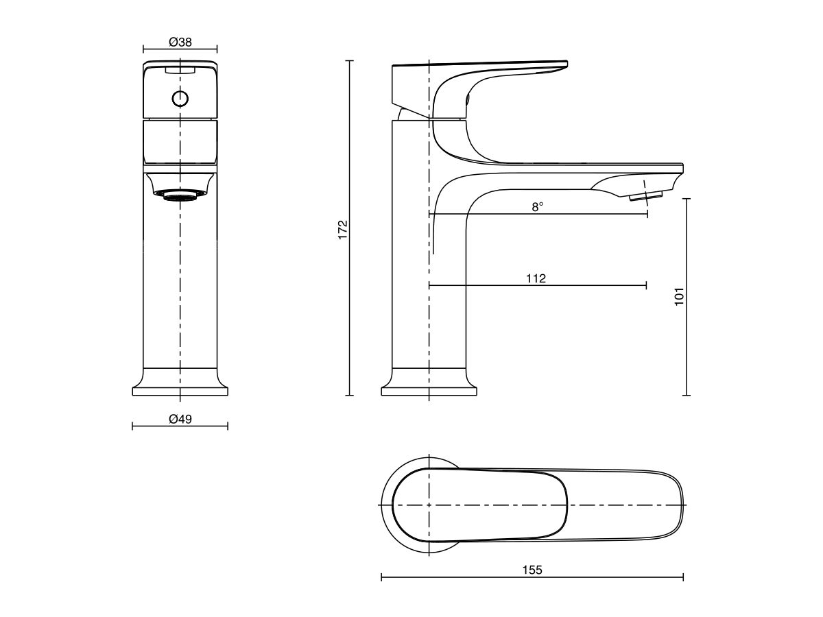 Reece Mizu Silk Basin Mixer Brushed Nickel (5 Star)