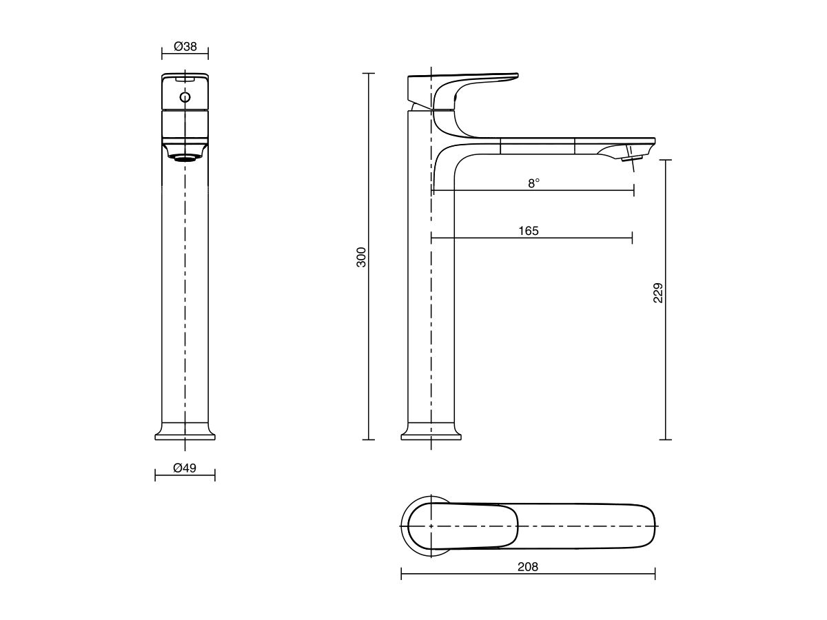 Reece Mizu Silk Extended Basin Mixer Chrome (5 Star)