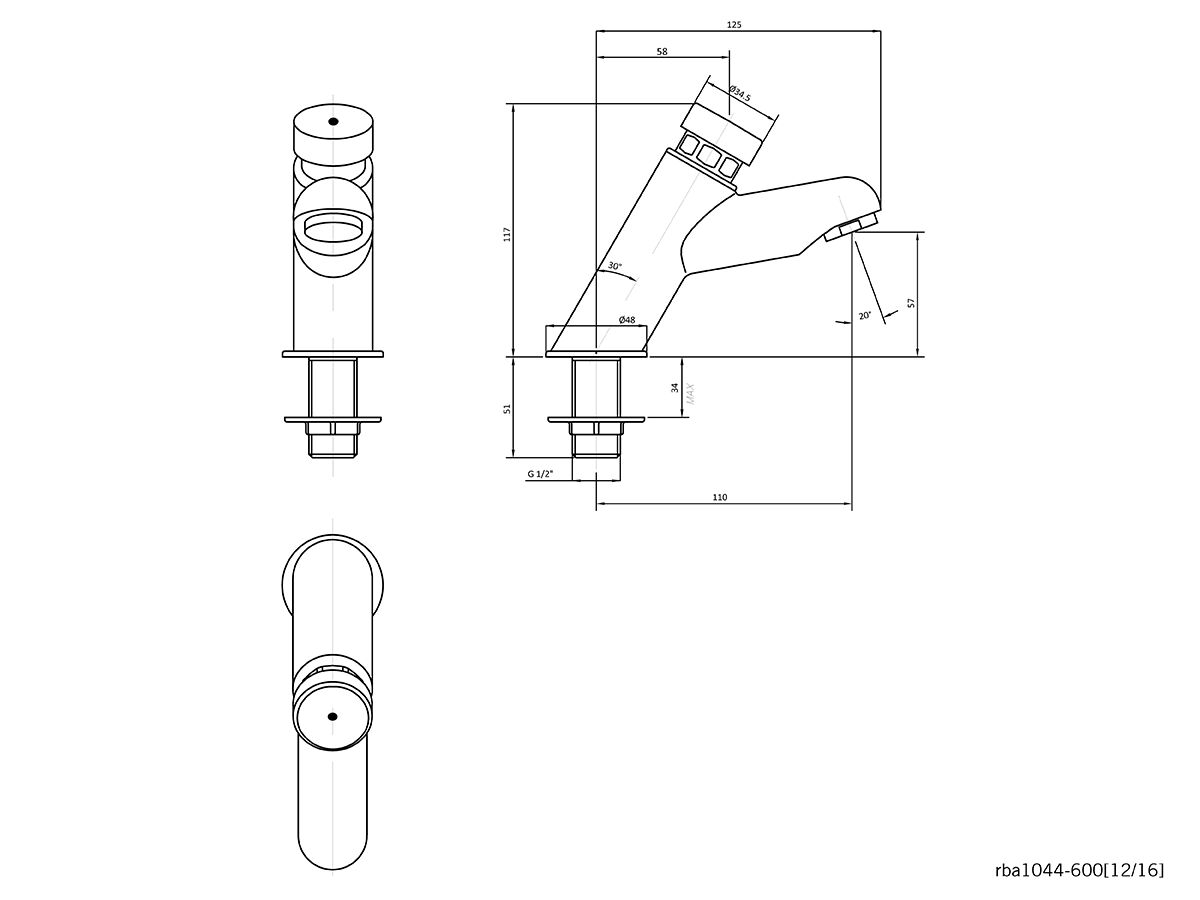 Reece RBA Rio Self Closing Tap Chrome (6 Star)