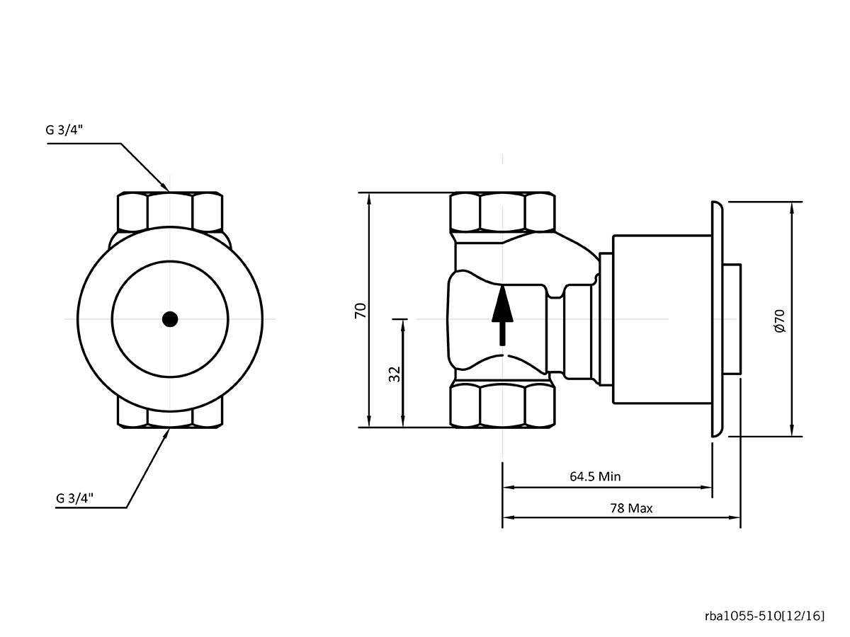 Reece RBA Short Run Shower Valve 10 Seconds Chrome