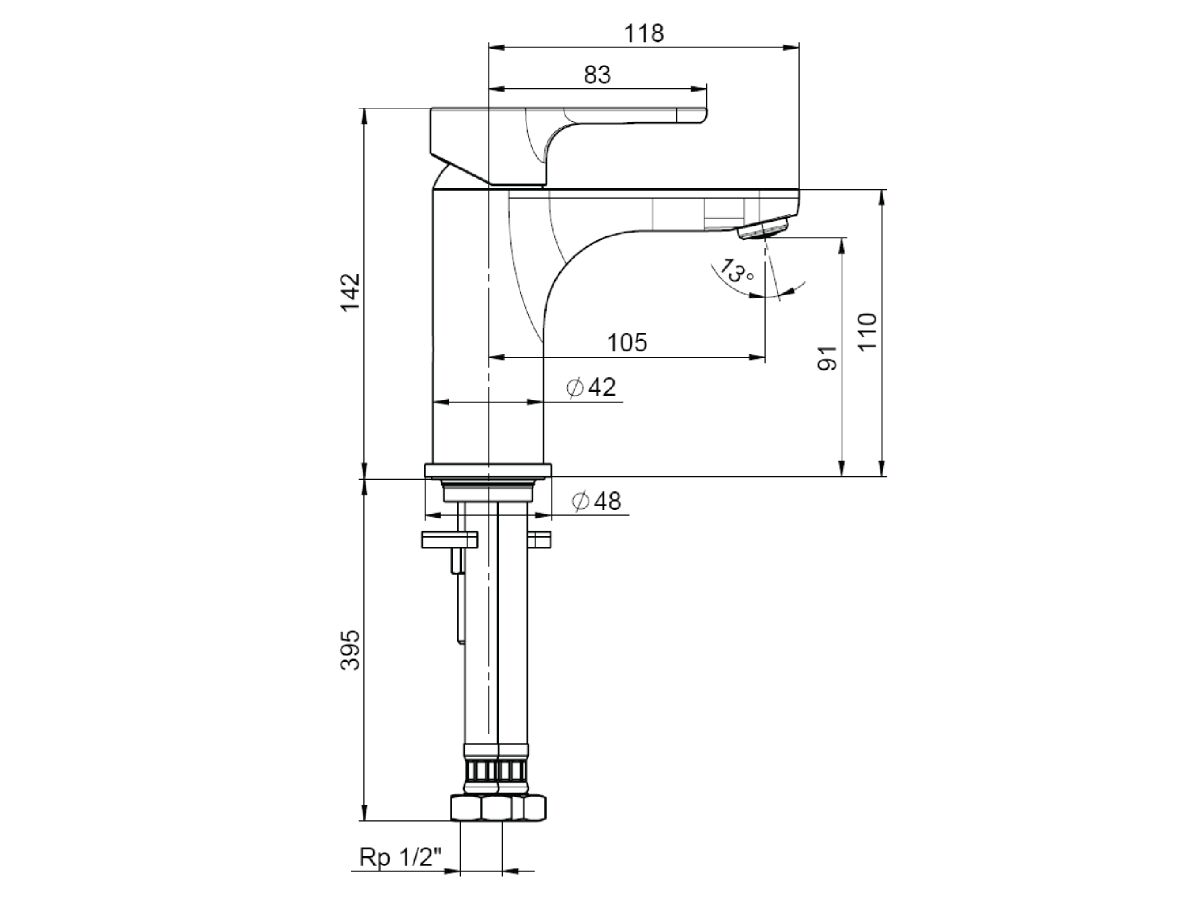 Reece Roca L20 Basin Mixer Tap Chrome (4 Star)