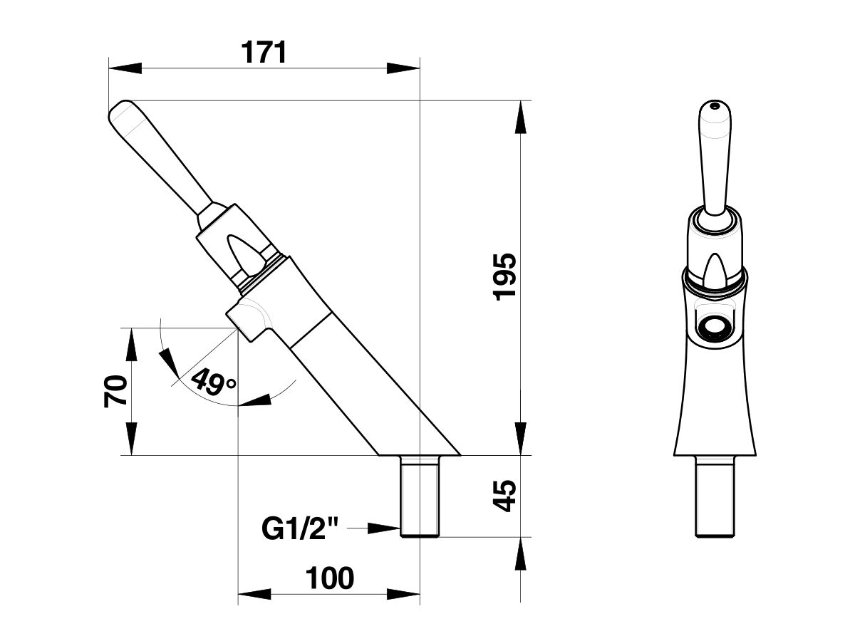 Reece Wolfen Timed Flow Lever Basin Tap (6 Star)