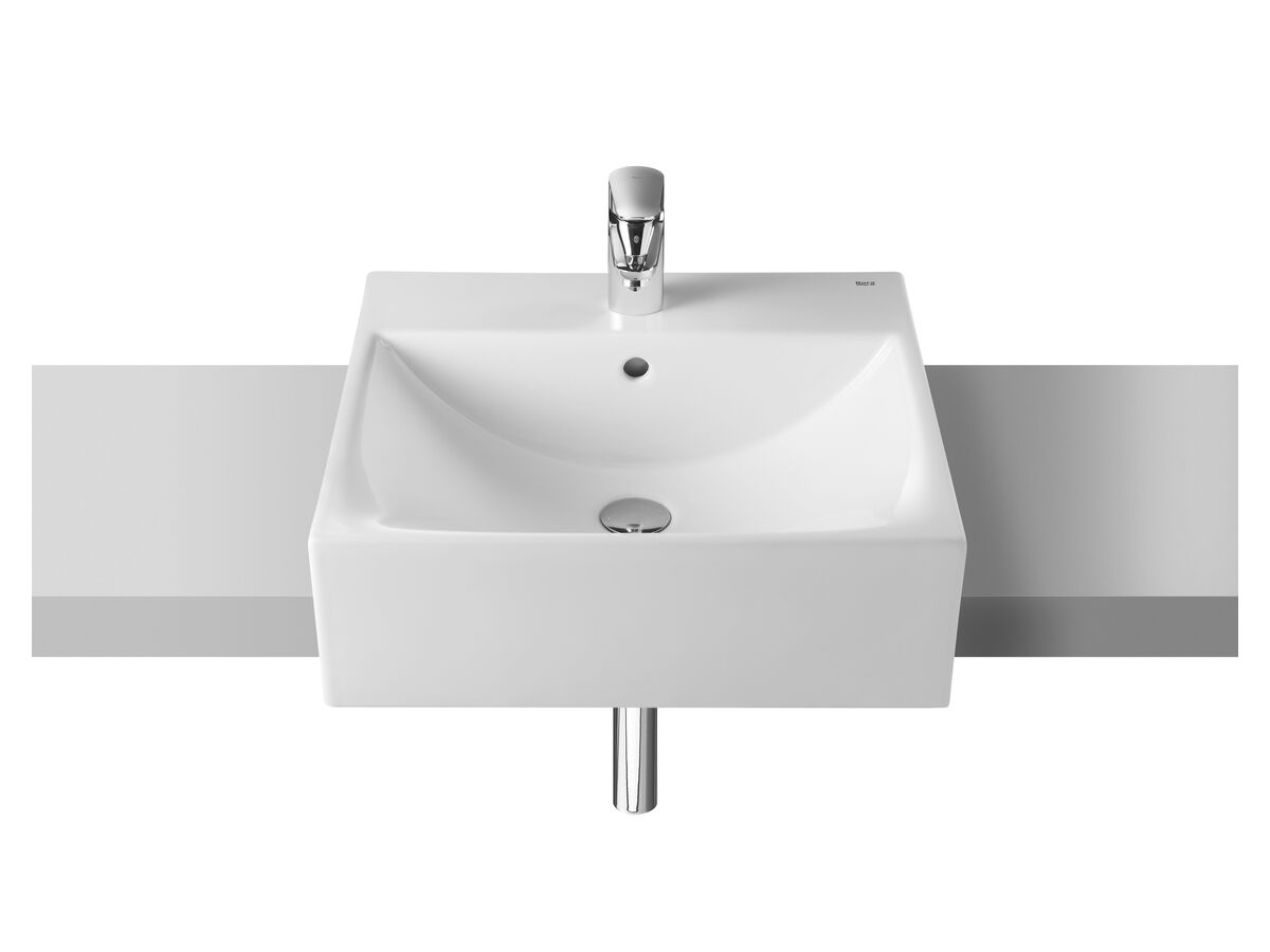 reece Roca Diverta 500 Semi Recessed 1 Taphole Basin White