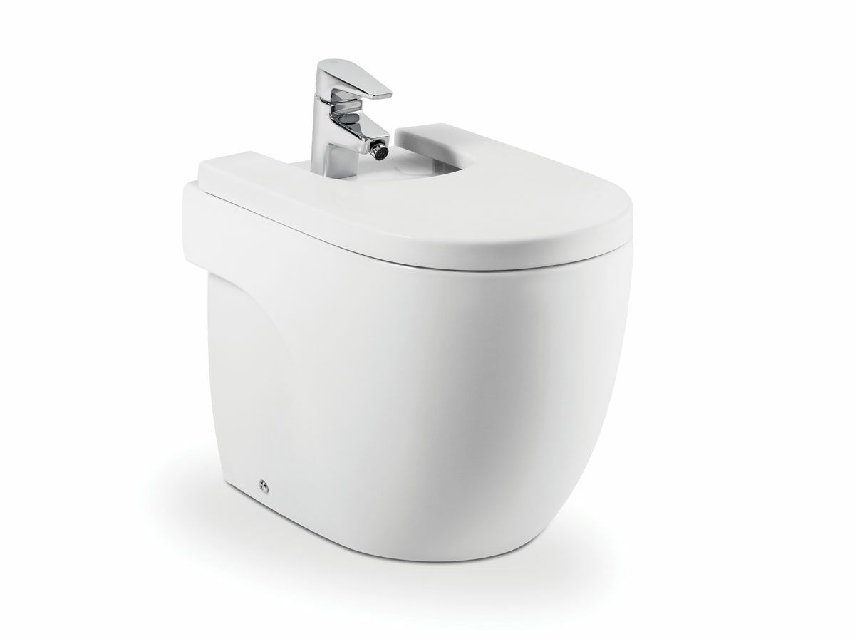 reece Roca Meridian Back to Wall Bidet & Supralit Cover 1 Taphole White