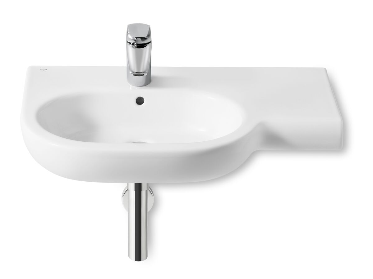 reece Roca Meridian Wall Basin & Fixing Kit Left Hand Bowl with Overflow 750mm 1 Taphole White