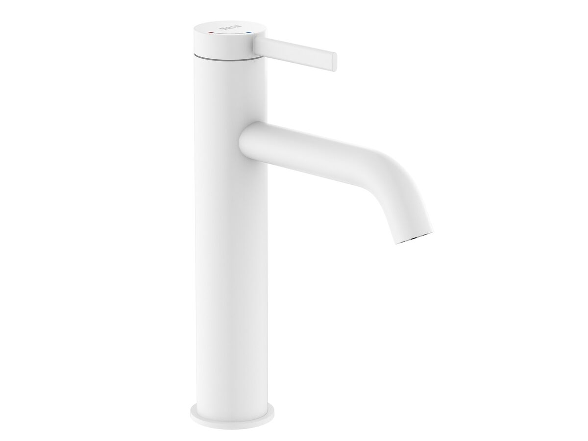 reece Roca Ona Medium Height Basin Mixer Tap Matte White (6 Star) Lead Free