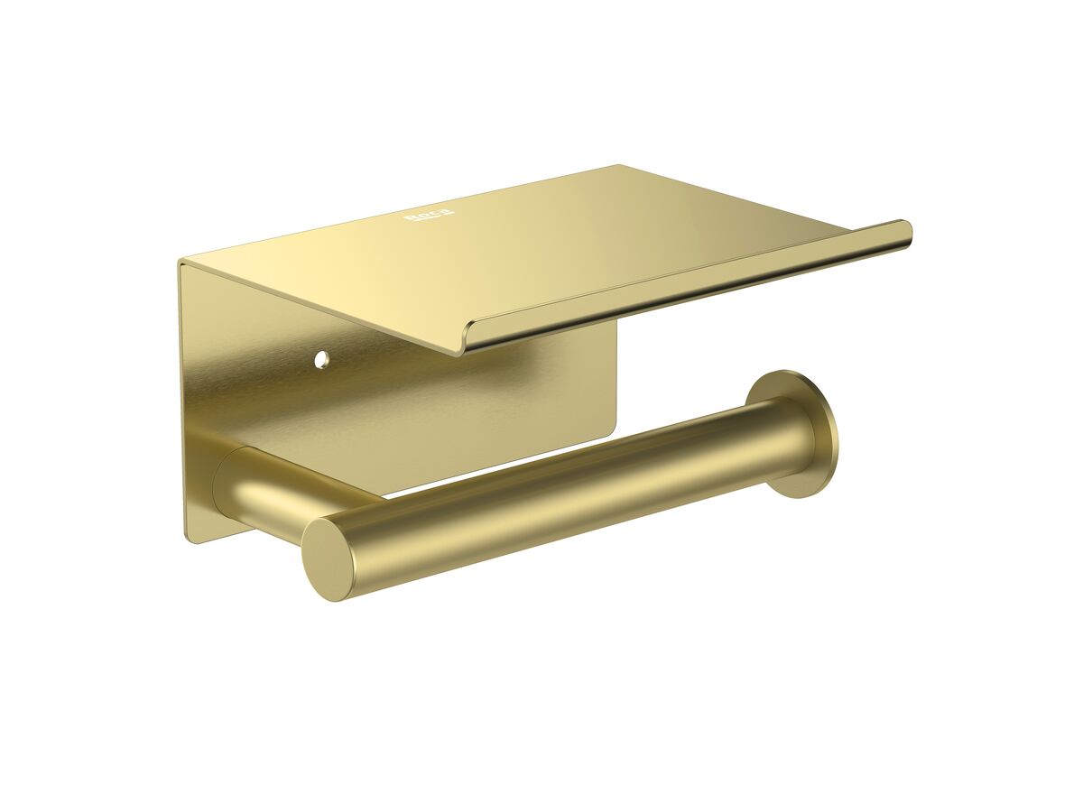reece Roca Ona Toilet Roll Holder with Cover Brushed Brass