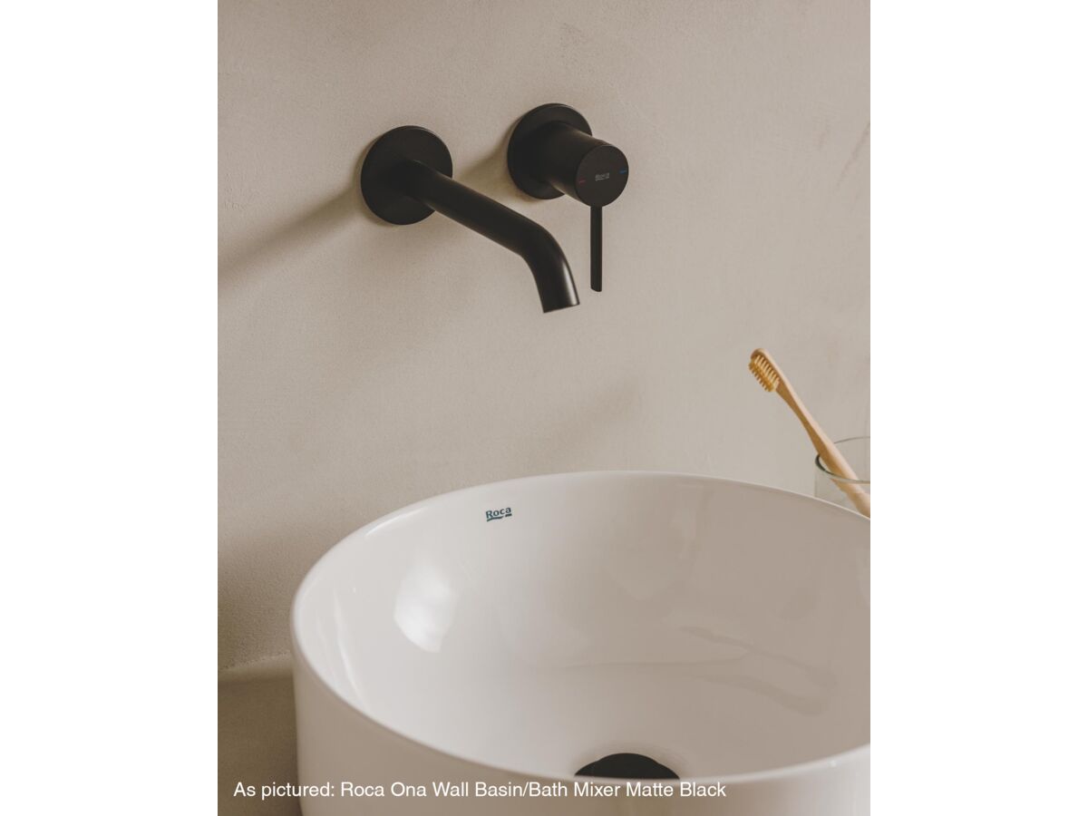 Reece Roca Ona Wall Basin/Bath Mixer Tap Set Kit Matte Black (6 Star) Lead Free