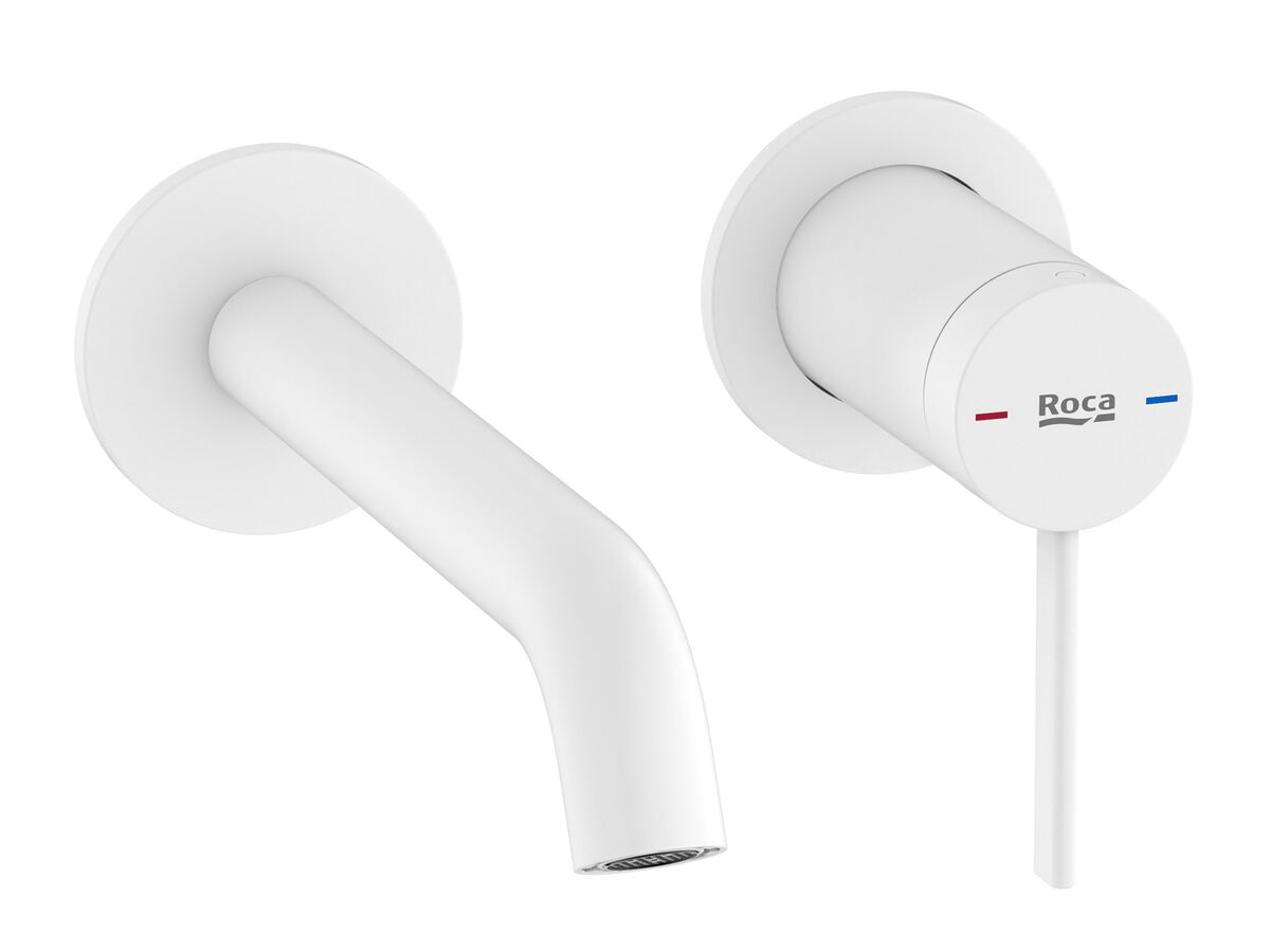 reece Roca Ona Wall Basin/Bath Mixer Tap Set Trimset Matte White (6 Star) Lead Free