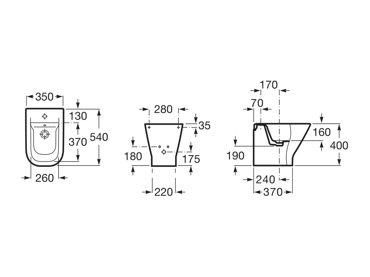 Reece Roca The Gap Back To Wall Bidet 1 Taphole White