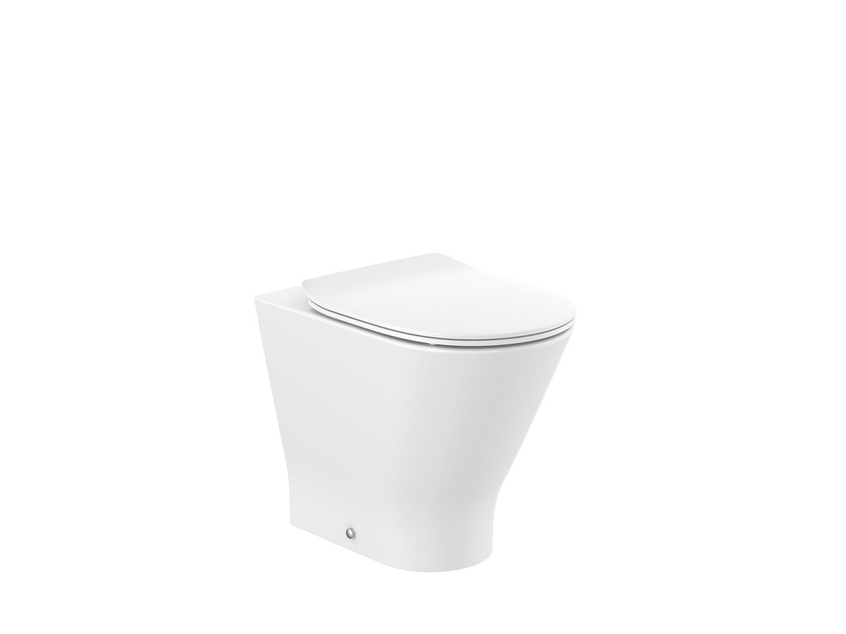 reece Roca The Gap Round Back to Wall Rimless Overheight Pan with Soft Close Quick Release Thin Seat White (4 Star)