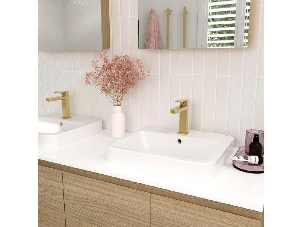 Reece Roca The Gap Semi Inset Basin 450mm X 410mm 1 Taphole White