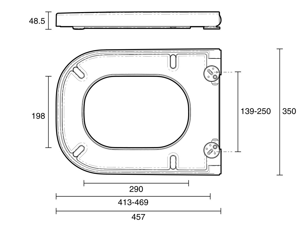 Reece Roca The Gap Square Soft Close Quick Release Toilet Seat MK2 White