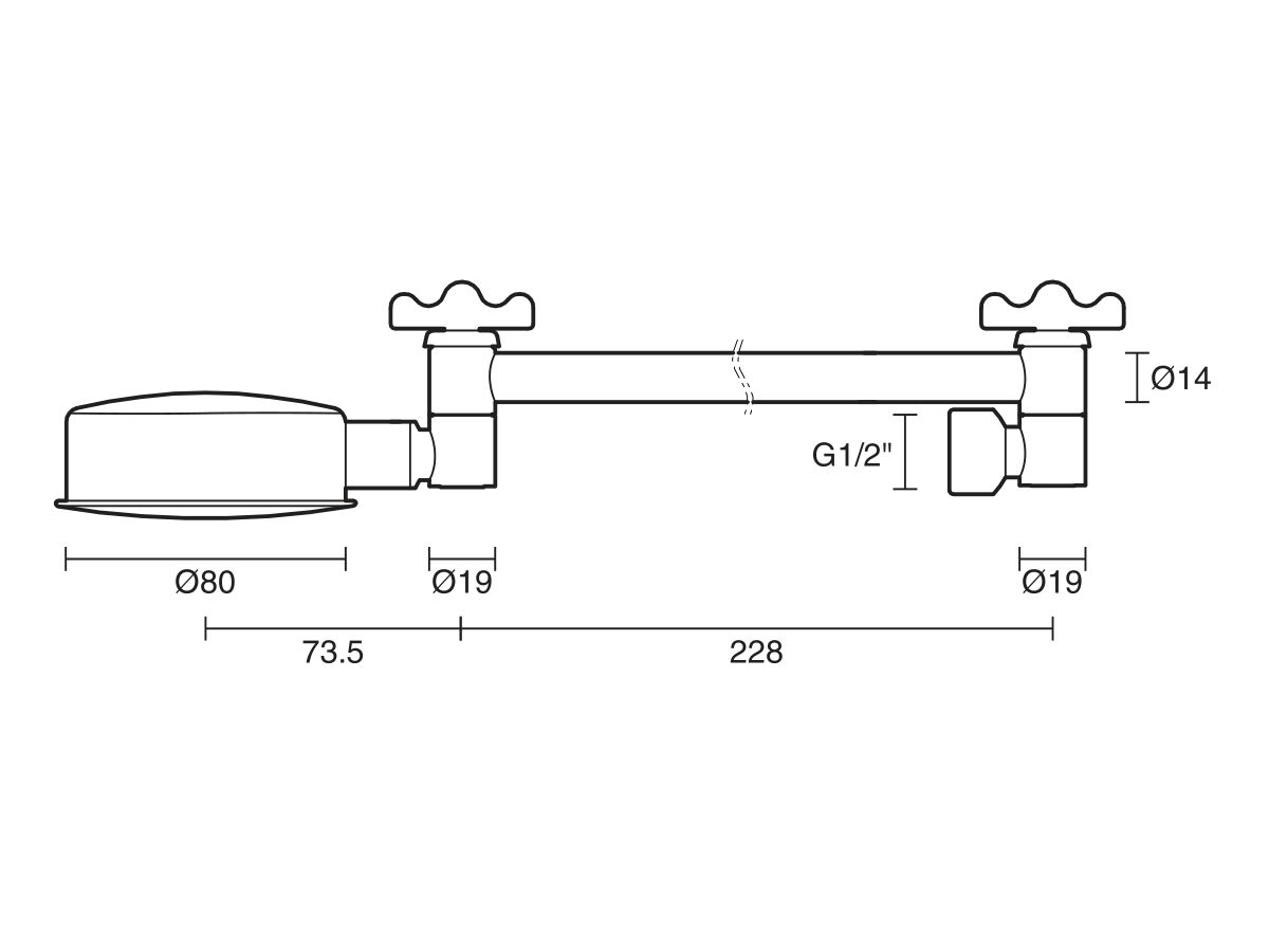 Reece Standard All Directional Shower Arm & Rose Chrome (3 Star)