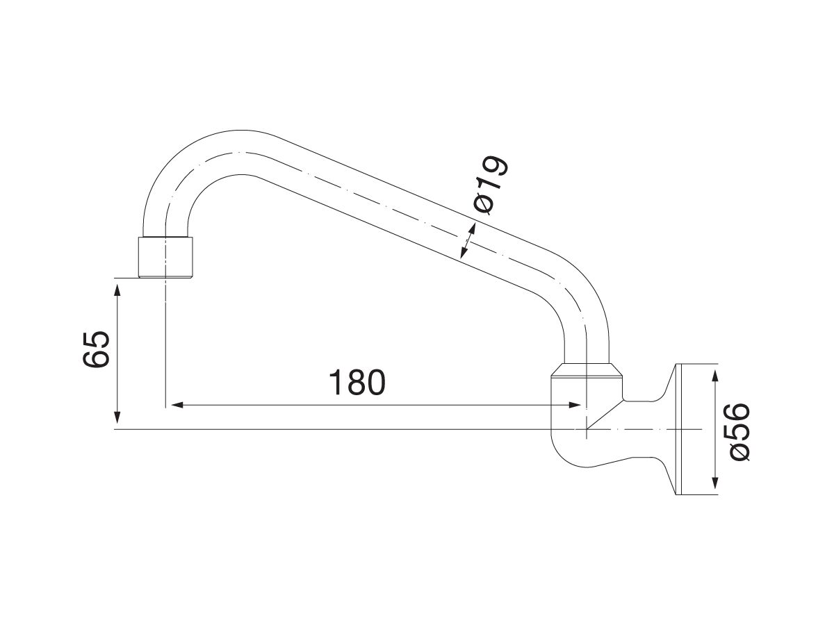 Reece Standard Swivel Wall Economy Outlet 175mm Chrome (4 Star) Lead Free