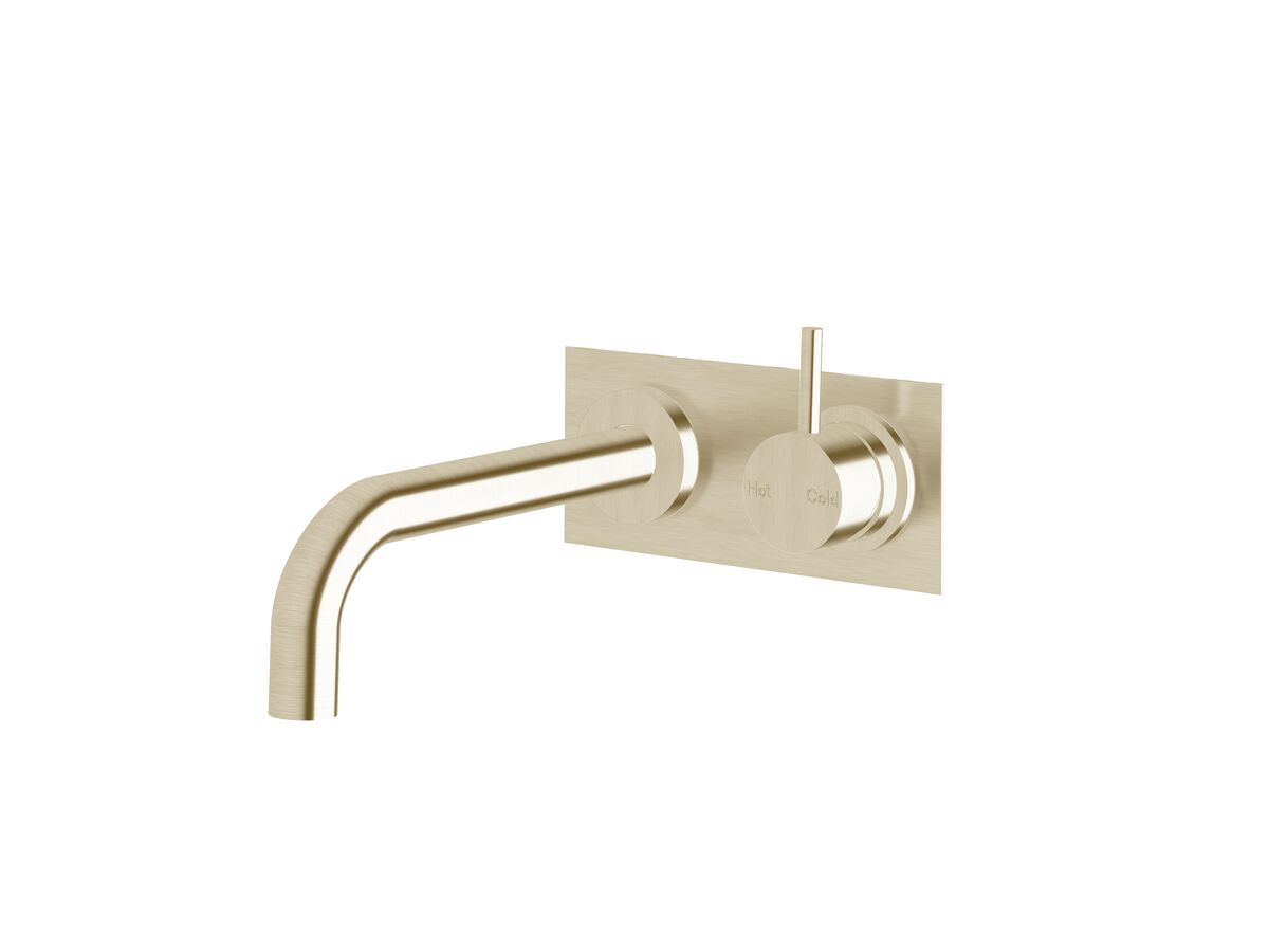 reece Sussex Scala 25mm Curved Bath Mixer Tap Outlet System Right Hand 200mm Outlet LUX PVD Brushed Platinum Gold