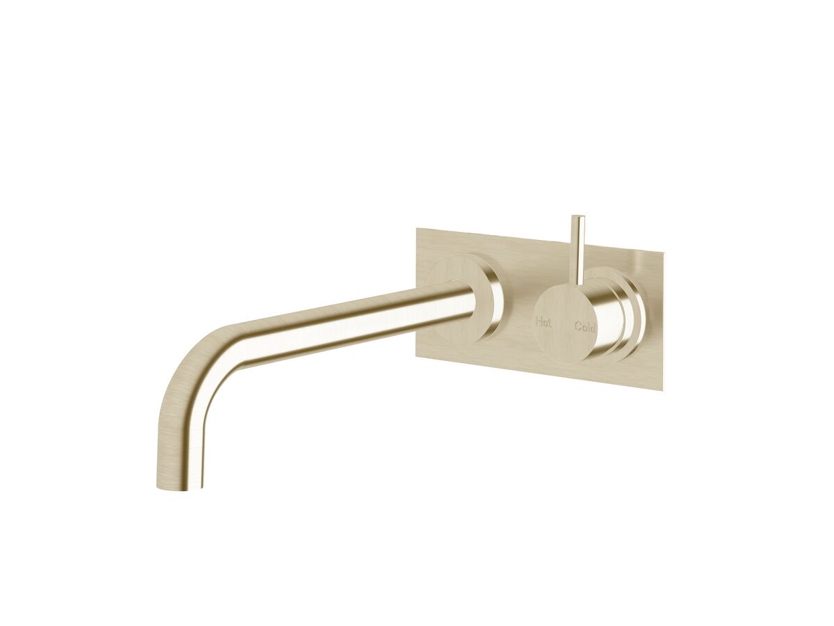 reece Sussex Scala 25mm Curved Bath Mixer Tap Outlet System Right Hand 250mm Outlet LUX PVD Brushed Platinum Gold