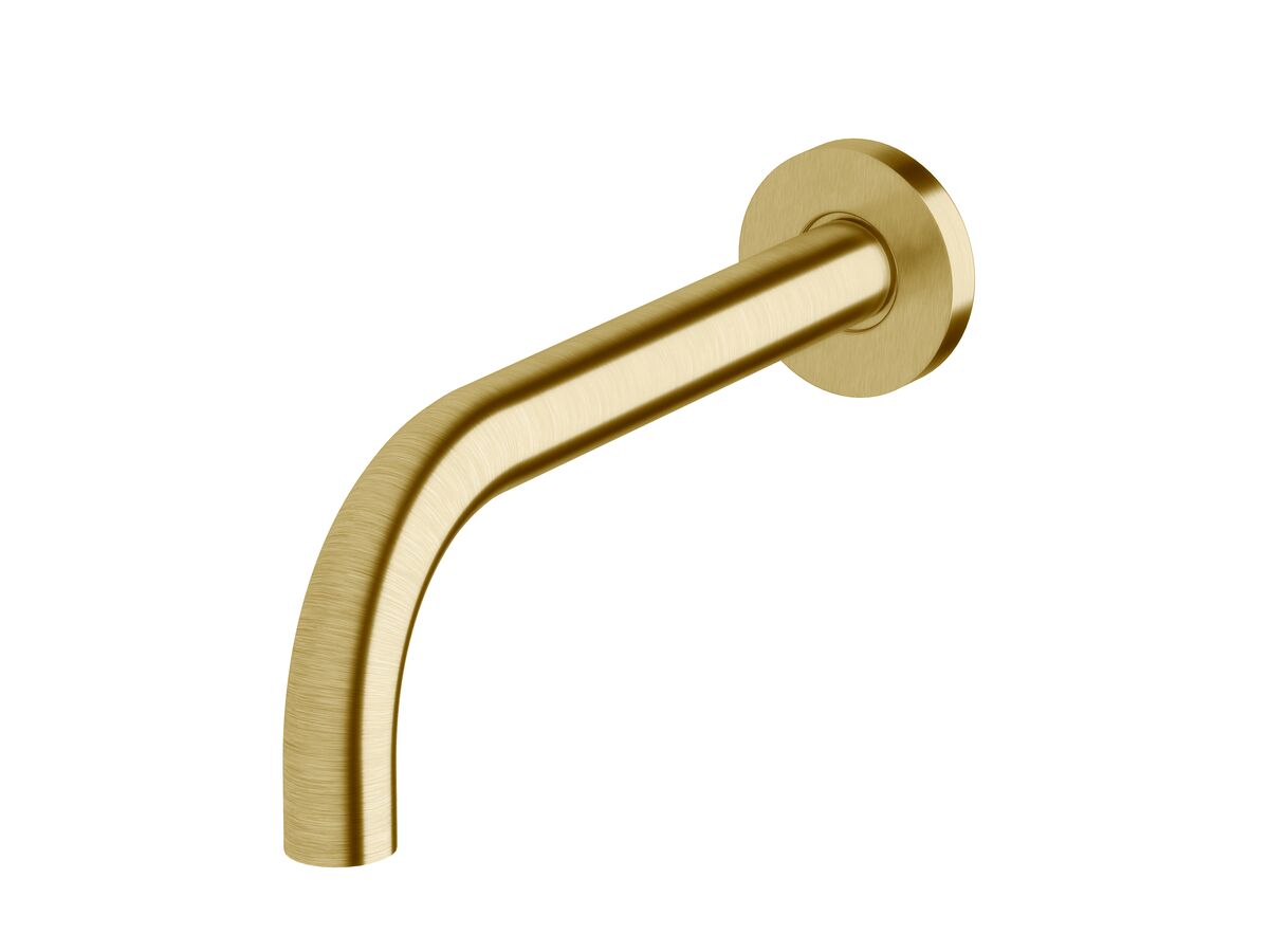 reece Sussex Scala 25mm Curved Bath Outlet 200mm LUX PVD Brushed Pure Gold