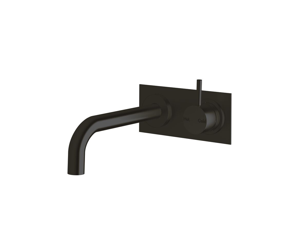 reece Sussex Scala 25mm Curved Wall Basin Mixer Tap System Right Hand 200mm Outlet LUX PVD Matte Opium Black (6 Star)
