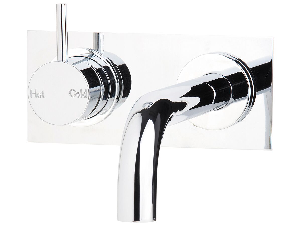reece Sussex Scala 25mm Curved Wall Basin Mixer Tap System Left Hand Mixer Tap 160mm Outlet Chrome (6 Star)